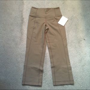 Olive Green Lululemon Gather and Grow Crop